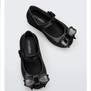 Mini Melissa Sweet Love Ballerina Flats Black / Dark Grey Shoes